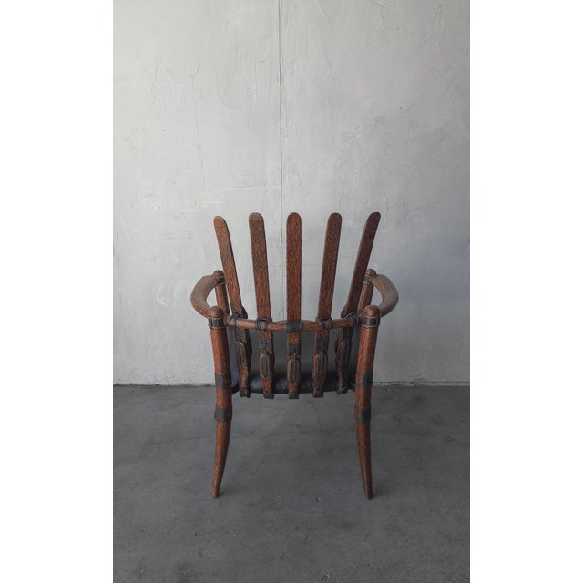 Late 20th Century Palmwood and Leather Mendi Chair by Pacific Green For Sale - Image 5 of 9