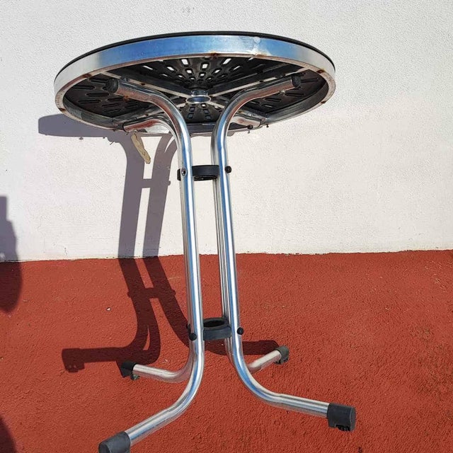 Outdoor Table with Aluminum Base and Plastic Top For Sale - Image 3 of 5