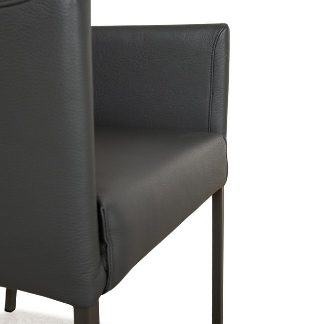 Modern Set 652 Leather Chairs with Grey Frame from Ewald Schillig, Set of 4 For Sale - Image 3 of 11