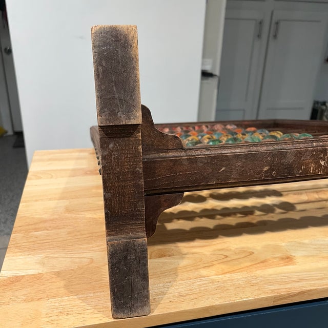 Large Antique Mongolian Painted Wood Math Abacus For Sale - Image 10 of 12