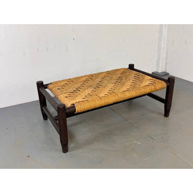 Charlotte Perriand Mid-Century Modern Wabi Sabi Rope Bench, 1960s For Sale - Image 4 of 9