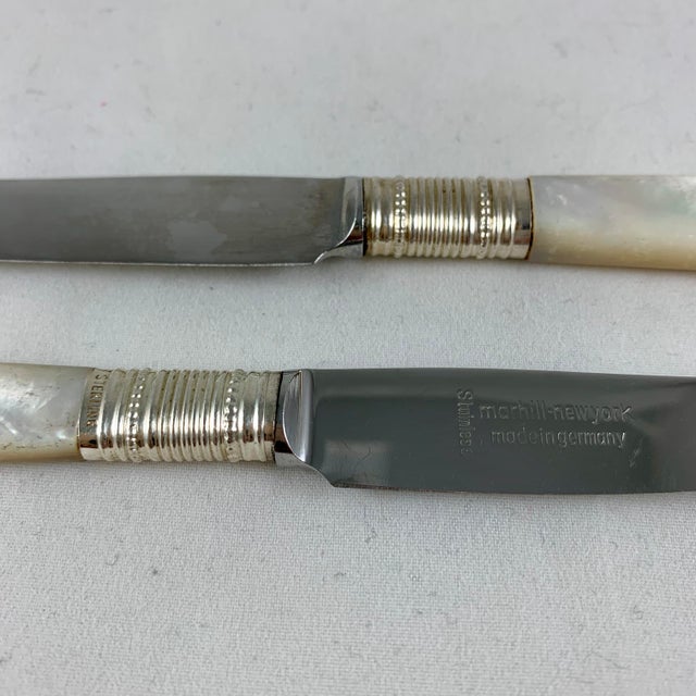Marhill of New York Mother of Pearl and Sterling Silver Spreaders a