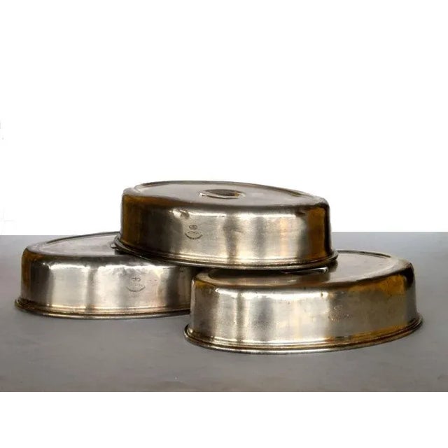 Metal Silver Alpacca Hotel Dish Covers from Broggi Milano, 1930s, Set of 3 For Sale - Image 7 of 7