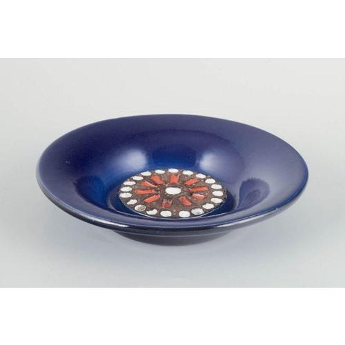 Upsala Ekeby / Decorative Cobalt-Blue Dish Designer: Mari Simmulson (1911–2000) Manufacturer: Upsala Ekeby, Sweden...