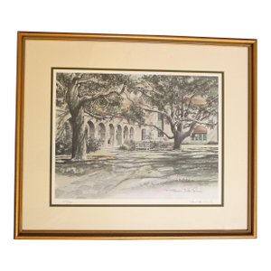 "The Cloister at Sea Island" Print by Stan (Joel) Strickland, Circa 1980