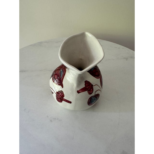 Ceramic Vintage Bray Design Irish Pottery Vase | Handmade Ireland | Hand-Painted Clematis Floral | Studio Art Pottery | Irish Gift | Signed For Sale - Image 7 of 7