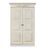The 19th-century inspired wardrobe featuring a neoclassical dental molding cornice and raised panel doors reflects the...