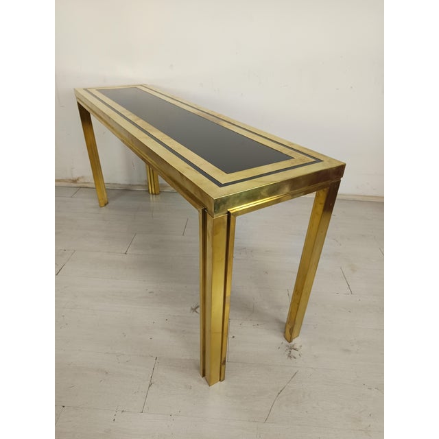 Gold-Plated Brass Console Table by Liwans, 1970s, in Good conditions. Designed 1970 to 1979