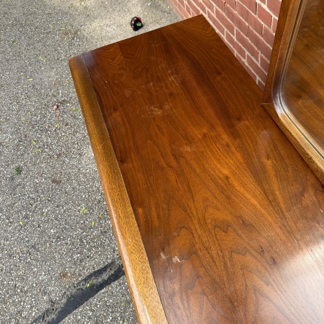 Brown 1960s American of Martinsville Lowboy Dresser With Mirror For Sale - Image 8 of 12