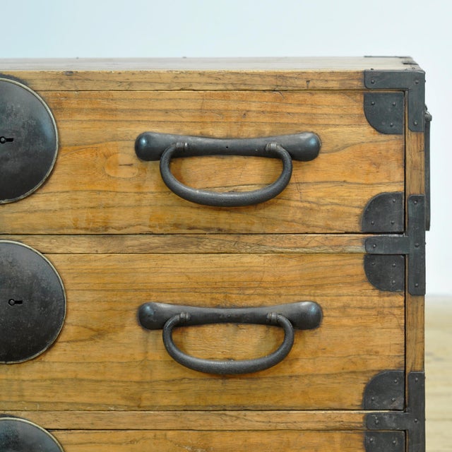 Japanese Tansu Chest of Drawers, 1870 For Sale - Image 9 of 13
