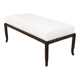 Mid Century Modern Walnut in White Boucle For Sale