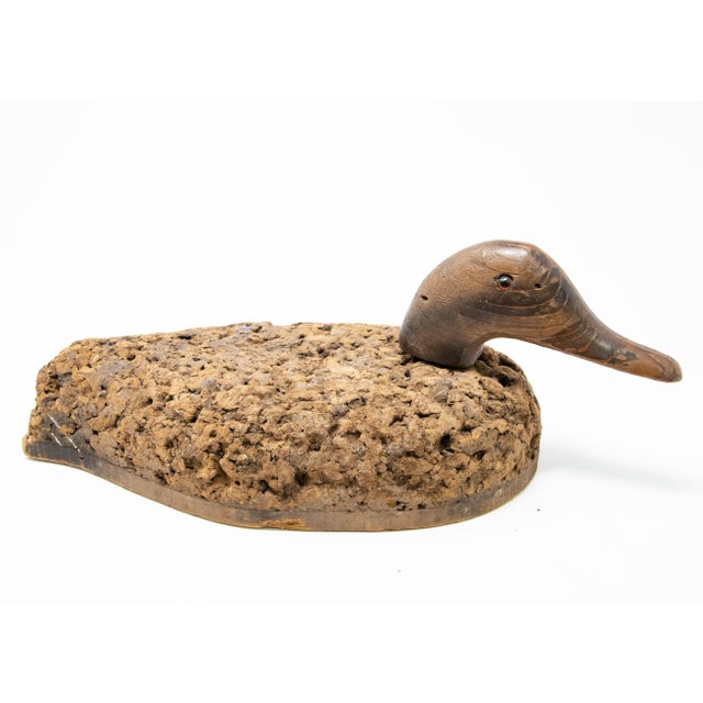 Cork Duck Decoy With Wood Head For Sale - Image 9 of 13