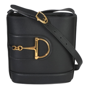Black Smooth Calfskin Hasler Horsebit 73 Small Bucket Bag