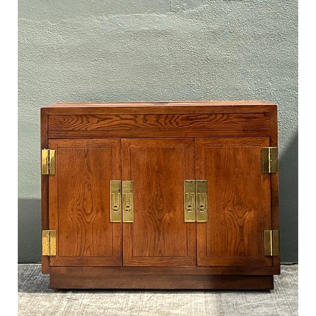 Mid-Century Modern Vintage Henredon Campaign Dry Bar For Sale - Image 3 of 12