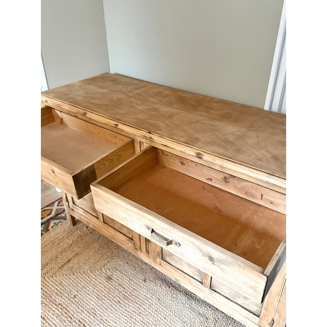 Parisian Artisanal Buffet in Raw Wood by R. Maiorana, France, 1940s For Sale - Image 10 of 18