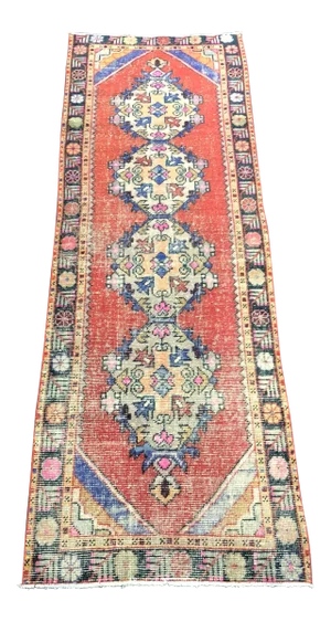 Red Traditional Turkish Handmade Wool Runner