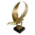 Modernist Brass Bird Hood Ornament Mounted on Marble Base For Sale - Image 11 of 11