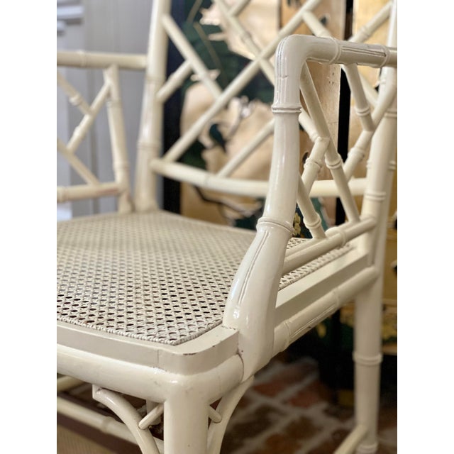 White Faux Bamboo Chippendale Chair Chairish