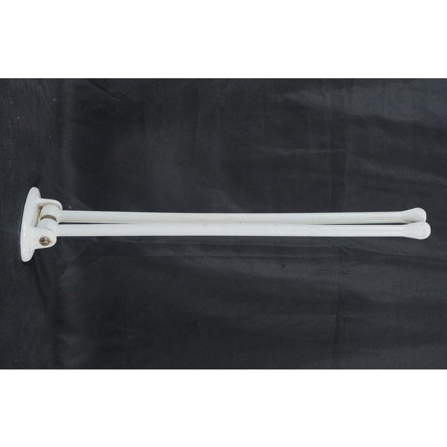 Mid 20th Century European Mid Century Enamel Double Arm Towel Rack For Sale - Image 5 of 8