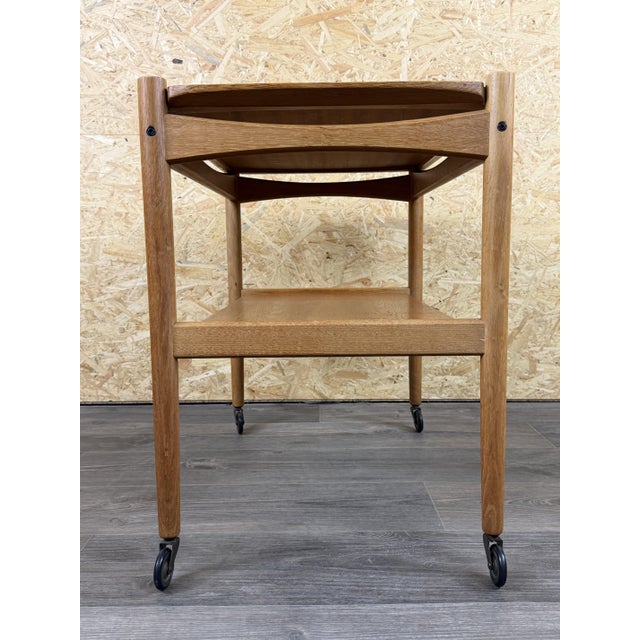 Oak Serving Trolley with Tray by Poul Hundevad, Denmark, 1960s For Sale - Image 9 of 18