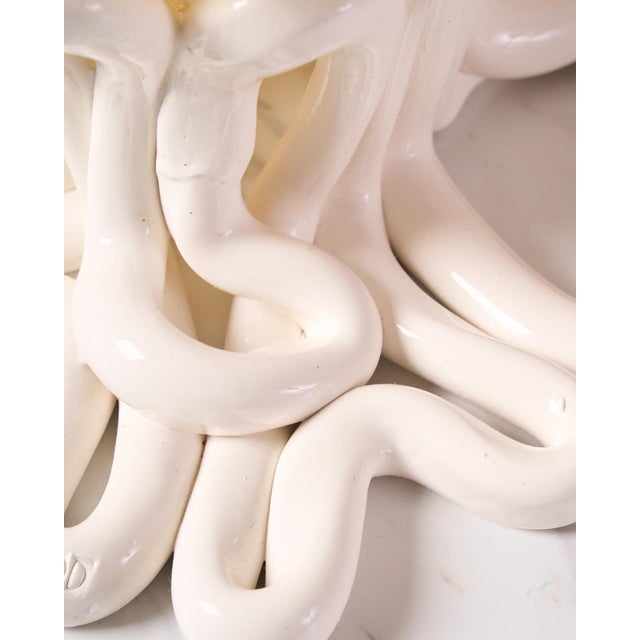 Cream Sculptural Postmodern “Indian Summer Vessel” Vase by Gaetano Pesce for Fish Design in White and Amber Polyurethane Resin For Sale - Image 8 of 14