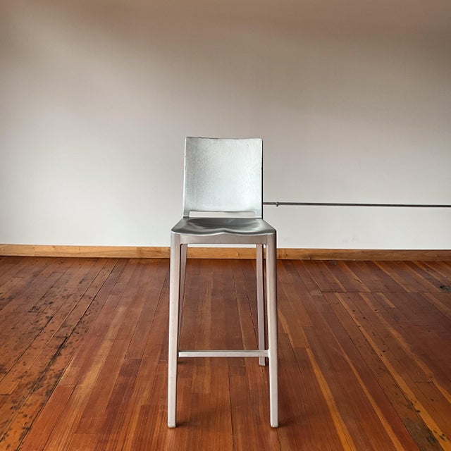 Silver Brushed Aluminum Hudson Stool Designed by Philippe Starck for Emeco For Sale - Image 8 of 15