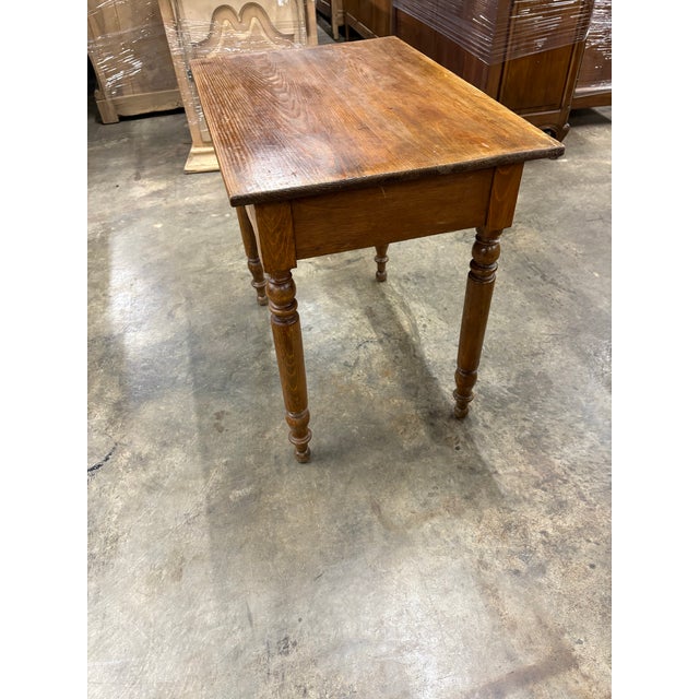 Rustic European 19th Century Side Table Chestnut Wood From France For Sale - Image 3 of 4