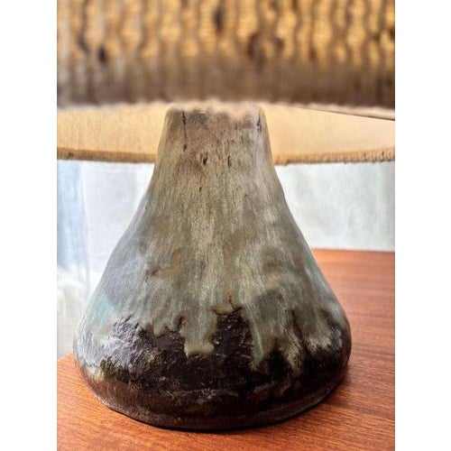 Textile Fat Lava Ceramic Table Lamp, 1970s For Sale - Image 7 of 14