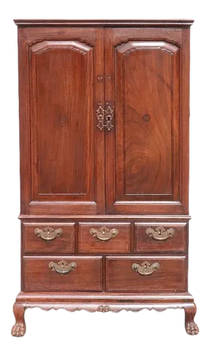 Small Anglo Indian Rosewood Two-Part Linen Press Cupboard