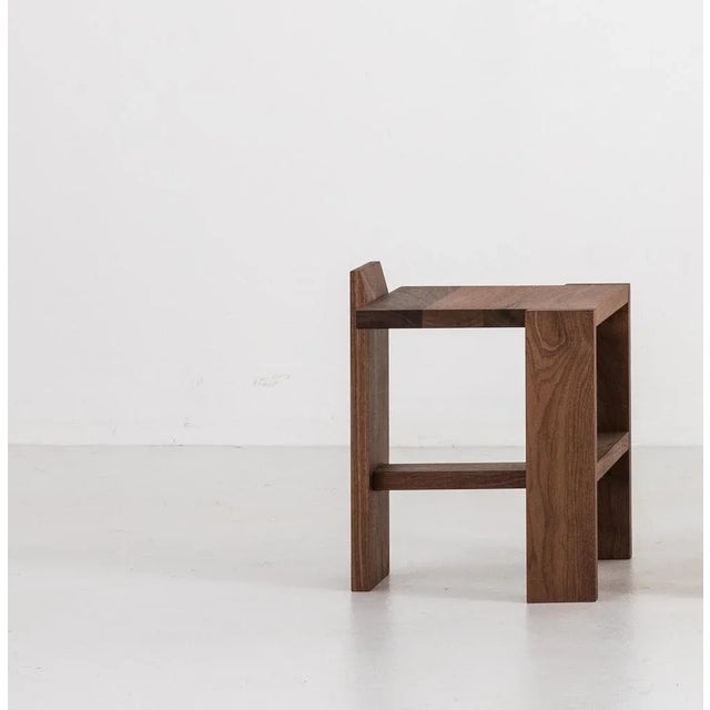 Contemporary Sixplank 44 Stool in Walnut by Moca For Sale - Image 3 of 4