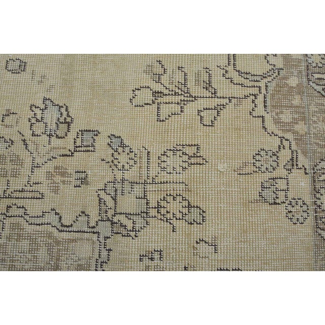 Tabriz Rug 6’5” X 9’4” Beige Wool Vintage Distressed Hand-Knotted Carpet For Sale - Image 11 of 15