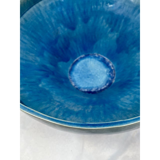 Late 20th Century Artisan Pottery Hand Thrown Drip Glaze Bowl For Sale - Image 5 of 12