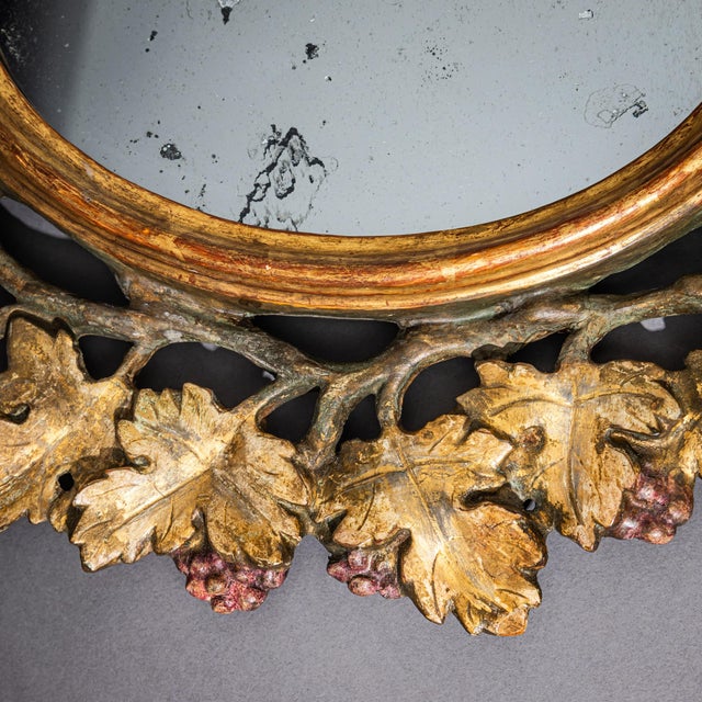 Mirror with Vine Leaf Frame, Florence, Italy, 19th Century For Sale - Image 5 of 7