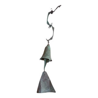 Authentic Vintage Paolo Soleri Cosanti Bronze Wind Bell With Stamped Maker's Mark For Sale