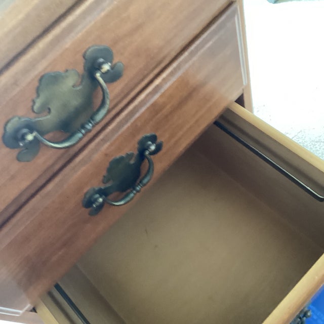 1970s Early American Ethan Allen Double Pedestal Executive Desk For Sale - Image 6 of 7