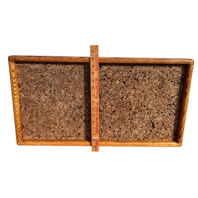 1970s Vintage 1970s Framed Cork Bulletin Board – Solid Oak Frame Vintage Office or Workshop Organizer For Sale - Image 5 of 8