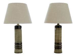 Mid-Century Modern Table Lamps in Stoneware by Olle Alberius for Rörstrand, 1970s, Set of 2