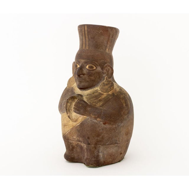 Moche Shaman Figure Pottery Vessel For Sale - Image 4 of 7