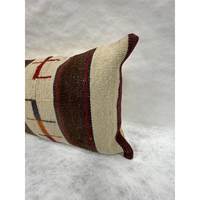 Contemporary Turkish Hemp Pillow Cushion Natural Beige Brown Pillow Cushion Cover 16" x 24" For Sale - Image 3 of 4
