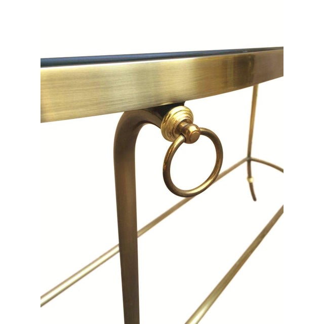 DIA - Design Institute America 1986 Design Institute of America Brushed Nickel & Glass Console Table For Sale - Image 4 of 6