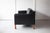 Danish Black Leather Two-Seater Sofa, 1960s For Sale - Image 4 of 6