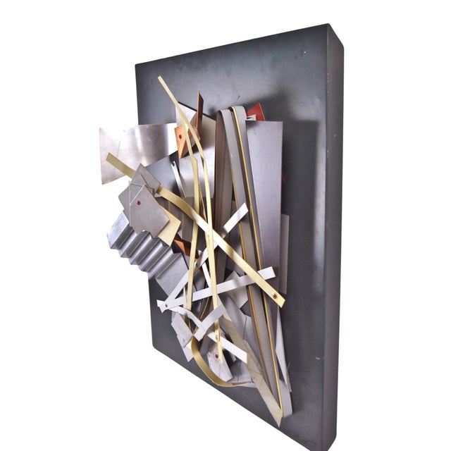 2000 - 2009 Vintage Modernist Metal Scrap Remnant Assemblage Wall Sculpture For Sale - Image 5 of 8