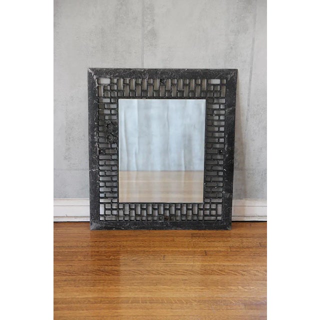 Dark Gray 1950's Cast Iron Stove Mirror For Sale - Image 8 of 8