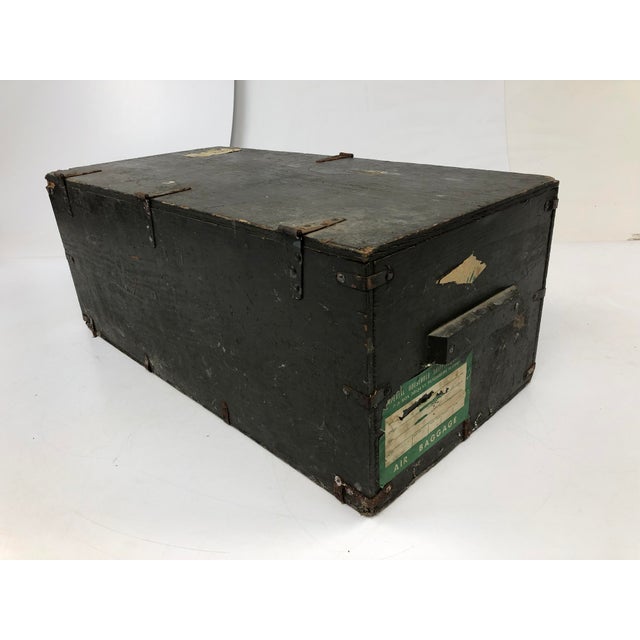 Vintage Industrial Wood Military Foot Locker With Tray Chairish