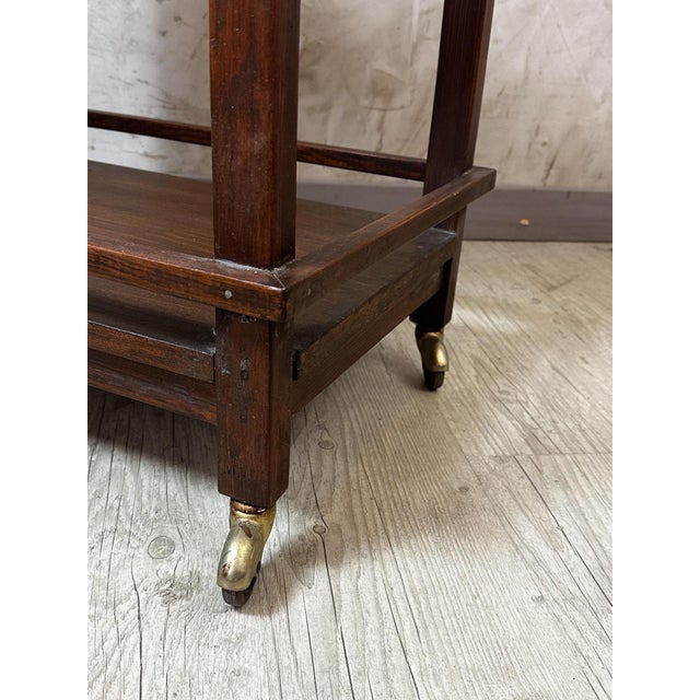 Wooden Rolling Serving Cart, 1940s For Sale - Image 9 of 11
