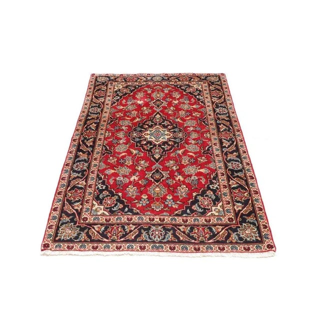 Kashan Rug in Hand-Knotted Wool For Sale - Image 4 of 11