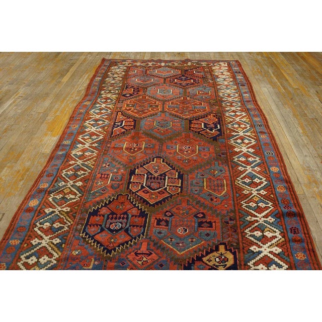 Mid 19th Century 19th Century W. Persian Kurdish Carpet ( 5'' x 10'6'' - 152 x 320 ) For Sale - Image 5 of 12