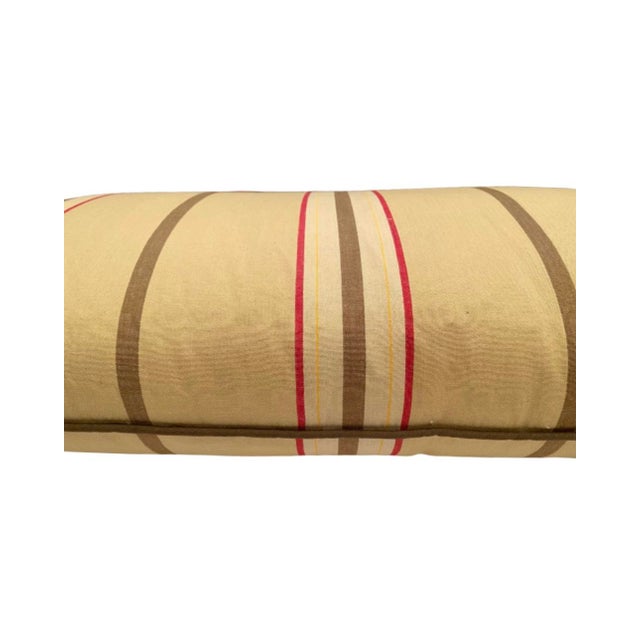 Details: -Pillow is tan with brown/red stripes and has faint yellow stripe -Perfect for a sofa or bed! -Approx....