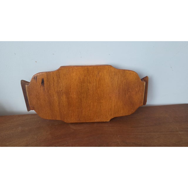 Wood Vintage Tramp Art Matchstick Tray, Folk Art Wooden Catchall, Black Forest Style Match Holder, Rustic Cabin Decor, Handcrafted Boho Tray For Sale - Image 7 of 9