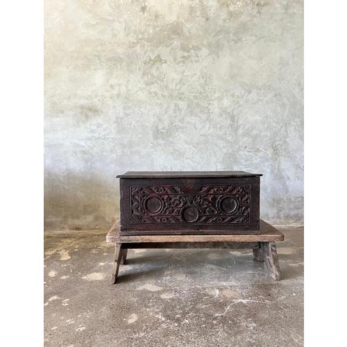 Small Indonesian Carved Wooden Chest For Sale - Image 10 of 18